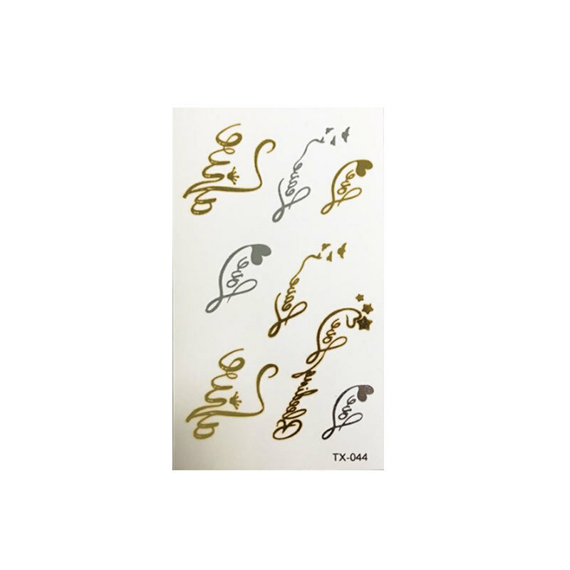 Водостойкая тату-наклейка с золотым тиснением, 48 вариантов
