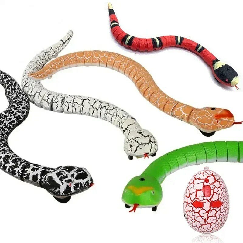 Serpiente de Control remoto con detección inteligente, serpiente, juguetes interactivos, carga USB, Cascabel, juego Teaser para mascotas, juguetes de animales RC