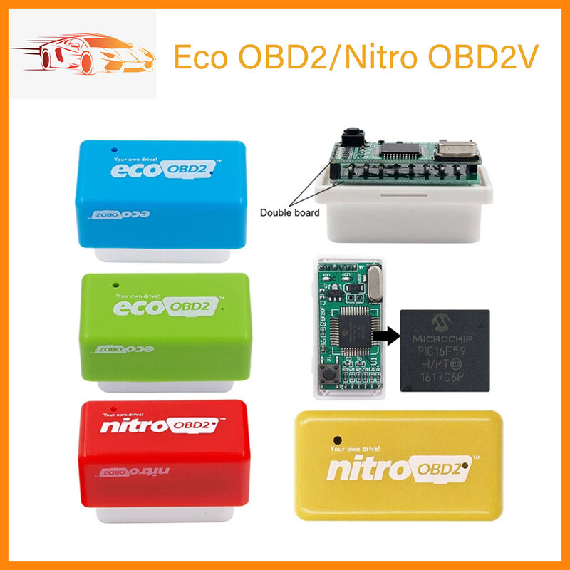 Caja de sintonización de Chip Nitro OBD2 Eco OBD2 Original, ahorro de 2022 de combustible diésel para gasolina, enchufe y controlador de coche, novedad de 15%