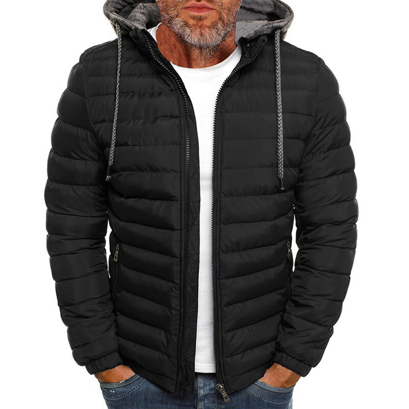 2023 Мужская одежда, зимние Новые повседневные утепленные однотонные высококачественные хлопковые клетчатые мужские куртки, хлопковая одежда