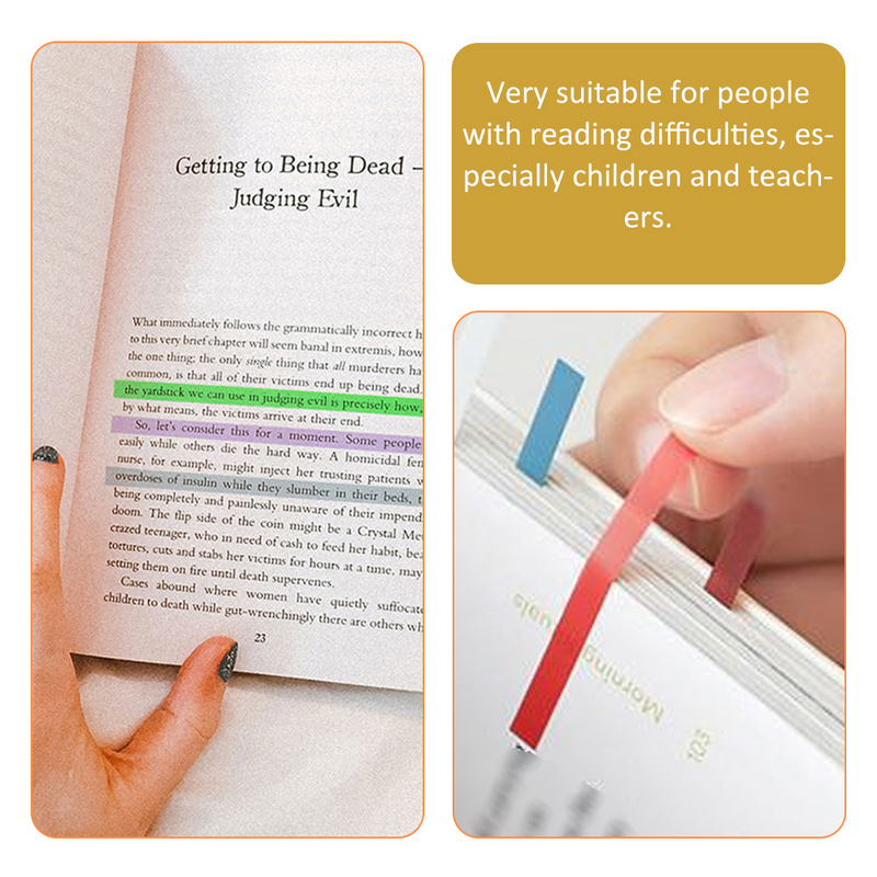 Penanda tab warna-warni penanda buku catatan membaca Strip berwarna tab lengket untuk siswa dalam ruangan kantor membaca