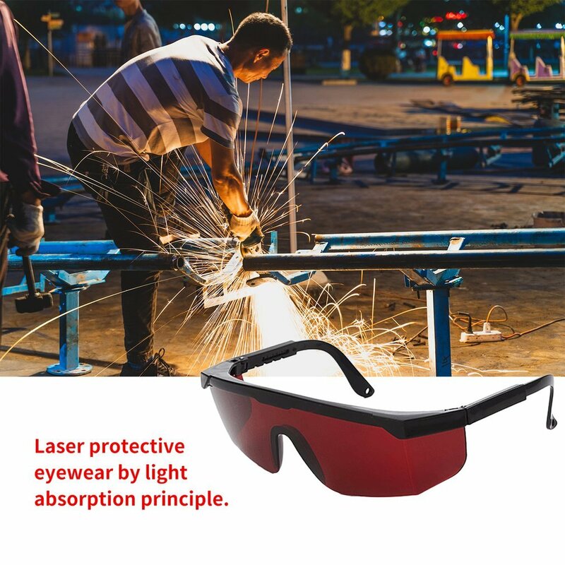Unisex Black Frame Light-proof Eye Protective Goggles, Óculos de segurança para laser, Óculos PC, Óculos Laser Soldagem, Novo