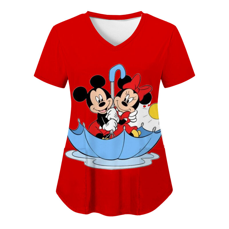 Top Frauen Disney Tops Pflege Uniform Traf lustige T-Shirts speichern Frau Kleidung Frauen-Shir T-Shirt Verkehr 2024 T-Shirt T-Shirts