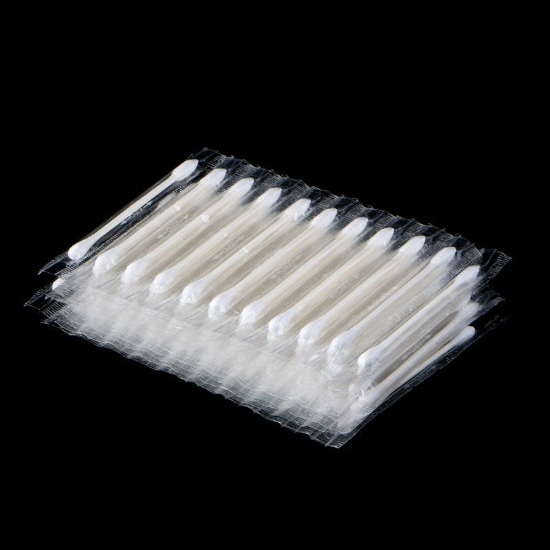 Bastoncillos de algodón desechables de doble punta, 10 o 1 bolsa, empaquetados individualmente para viaje portátil