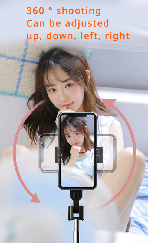 Vara de selfie sem fio Bluetooth com controle remoto, suporte de telefone, altura de 1 metro, suporte de quatro cantos, a venda quente