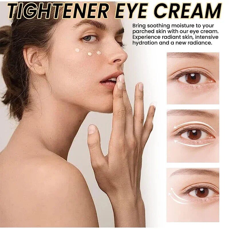 CUpper Eye Cream, remove círculos escuros e aperta, levantando firmando e removendo bolsas oculares, faça seus olhos mais animado