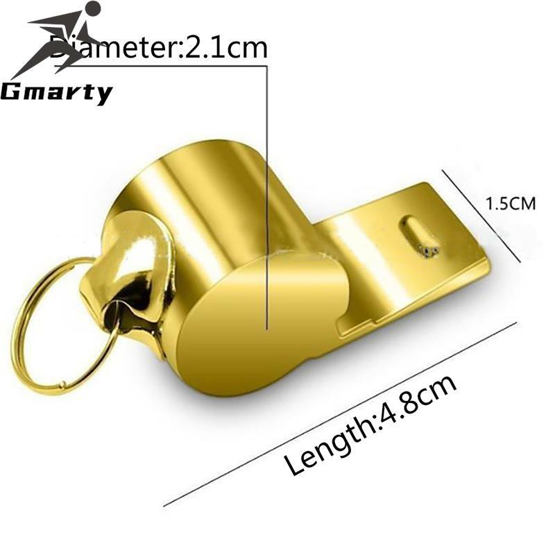 1Pcs  Outdoor Lifesaving Whistle  Foreign Trade Hot Gold Stainless Steel Rope Whistle Hanging Neck