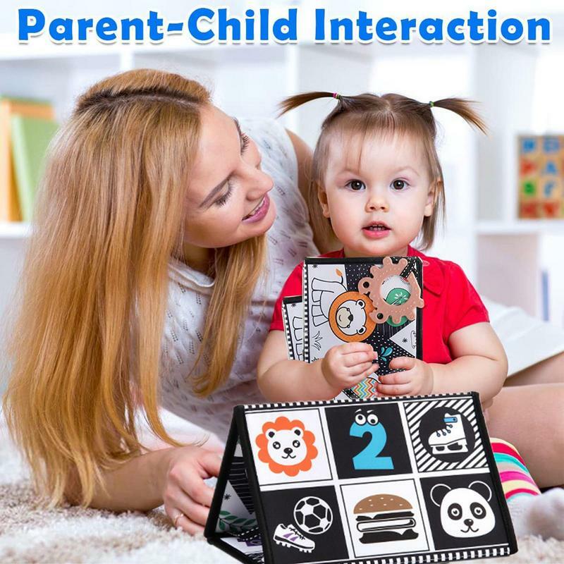Fabric Books Black And White Cloth Activity Teething Books Early Brain Development Educational Learning Toys For Floor Crib Car