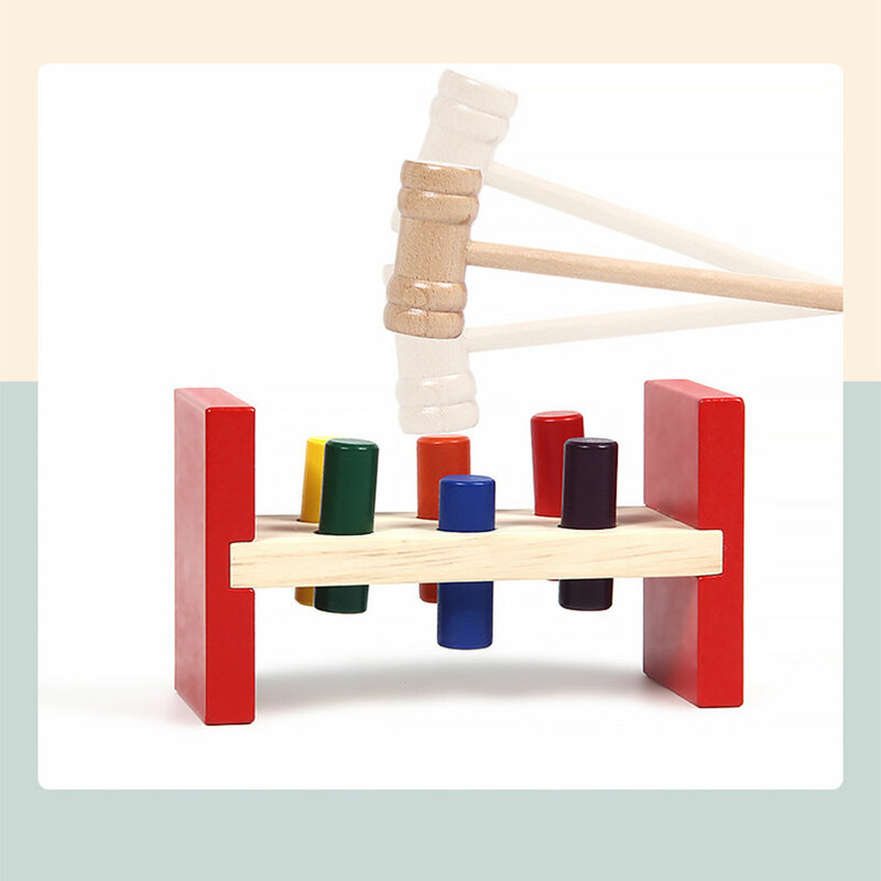 Drewniane zabawki do wczesnego rozwoju zabawka zabawki Montessori dudniąca zabawka