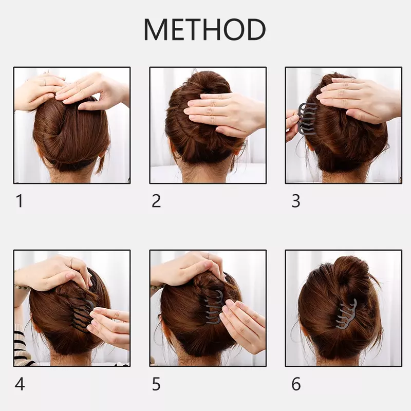 U Shape Black Hairpin Comb para Mulheres, Trança Twist Fork, Clipes de cabelo encaracolado, Moda coreana, Styling Tool, Hair Sticks, Acessórios para cabelo