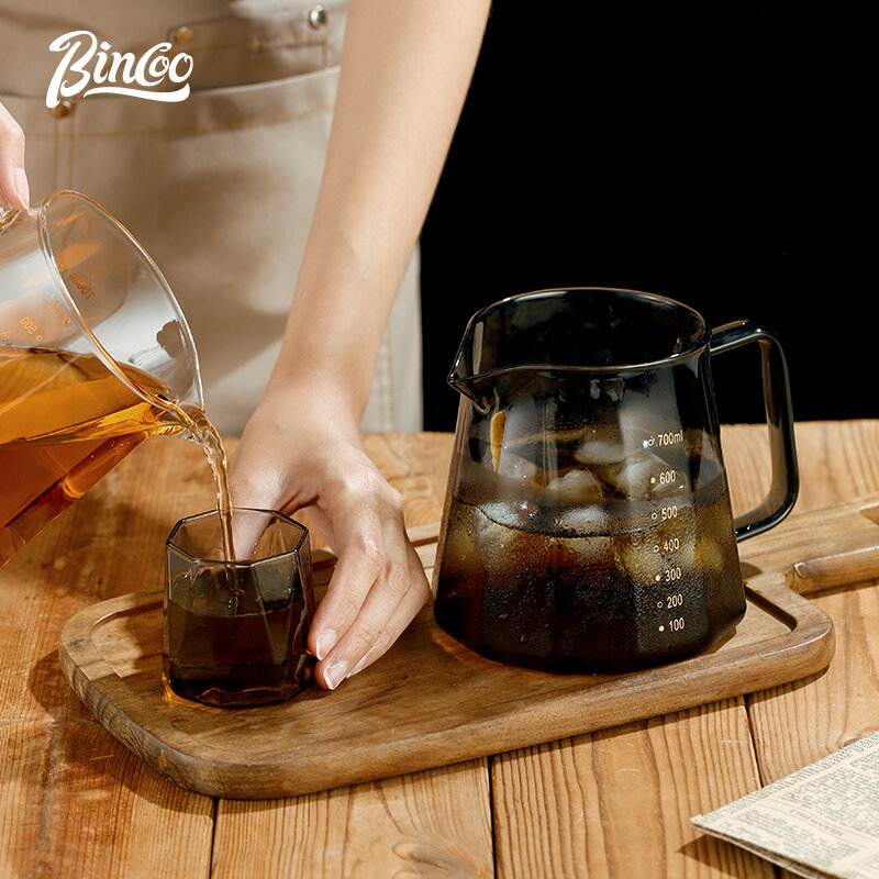 Bincoo หม้อต้มกาแฟแบบใช้มือ, สำหรับใช้ในครัวเรือนถ้วยชิมแก้วทนความร้อนกาต้มน้ำกาแฟอเนกประสงค์แบบหยด