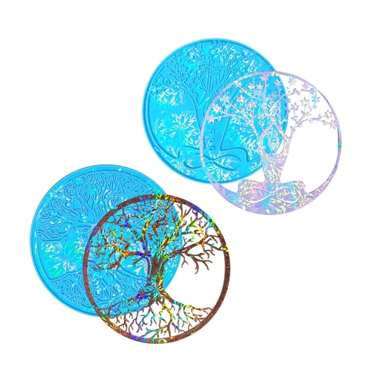 Holograficzne formy Tree Life silikonowe formy do dekoracji ścian i pulpitu DIY kryształ