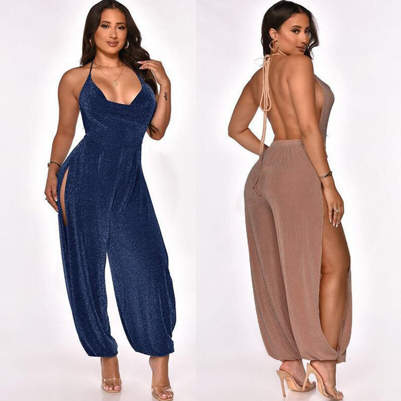 A Cross Back Seamless Yoga Jumpsuits  Women High Stretchy Wide Leg Pants Bodysuits Gym Workout Rompers Fitness Outfits