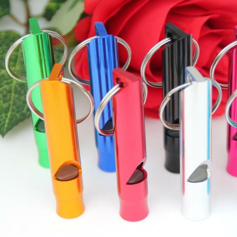 5Pcs/Set Outdoor Whistle High Pitch Alloy Whistle Pendant With Keychain Clear Sound Safety Whistle Sport Emergency Whistle