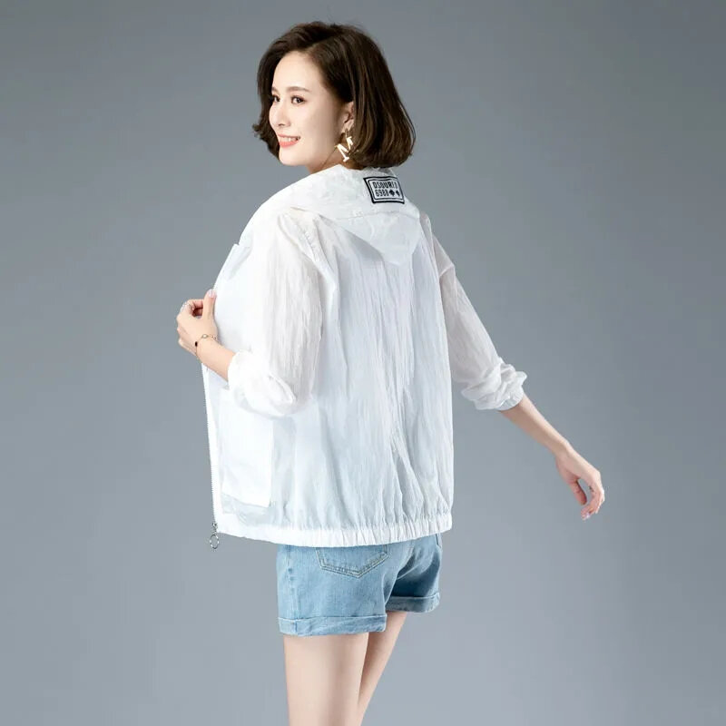 Vêtements de protection solaire pour femmes, manteau fin d'été, chemise respirante anti-ultraviolet, coupe-vent à capuche, veste femme, nouveau, 2024