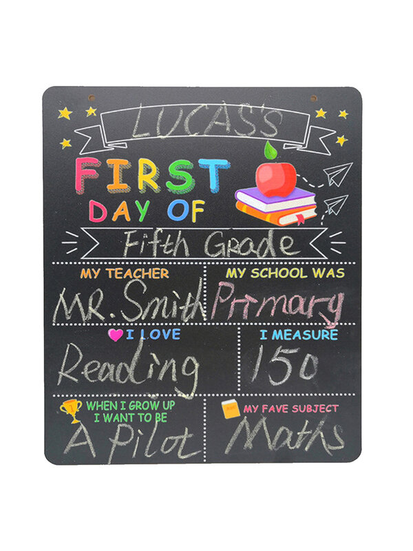 첫 번째 & 마지막 날 학교 보드 첫날 간판 독특한 학교 간판 칠판 재사용 가능한 학교 용품 크리에이티브