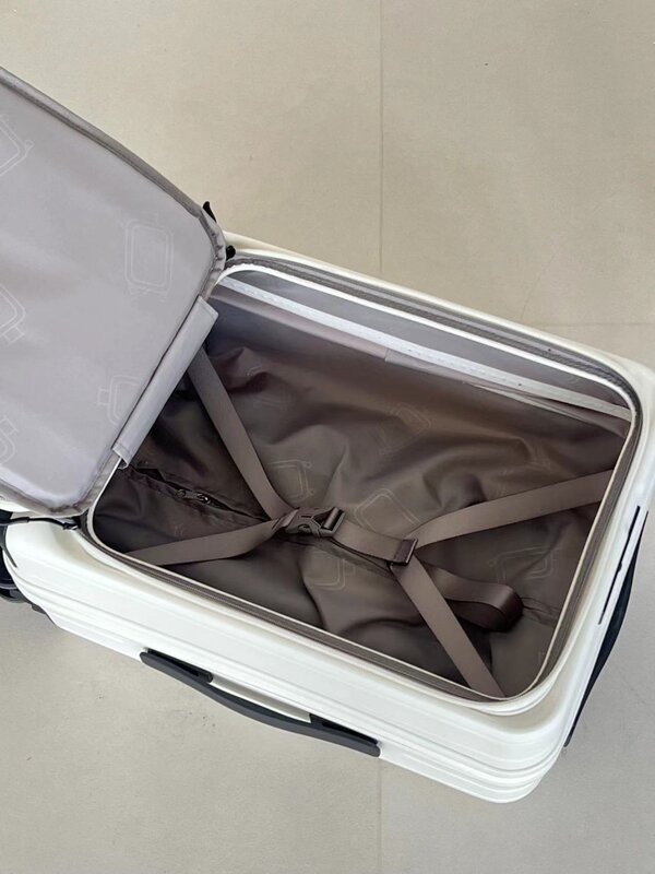 Sarung koper bergulung, dengan saku bagasi depan Laptop baru dapat diperbesar koper multifungsi 20 inci