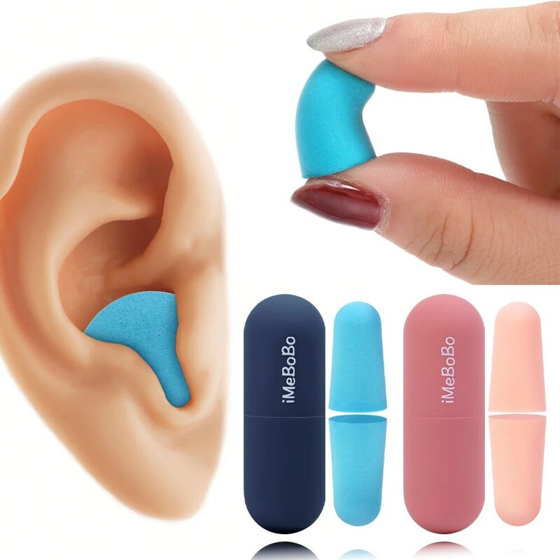 1คู่ป้องกันเสียงรบกวนหูอุดหูปลั๊กอุดหูสำหรับ Sleep พิเศษ Mute ช้าช้า Rebound Soundproof หูฟองน้ำป้องกันปลั๊กอุดหู