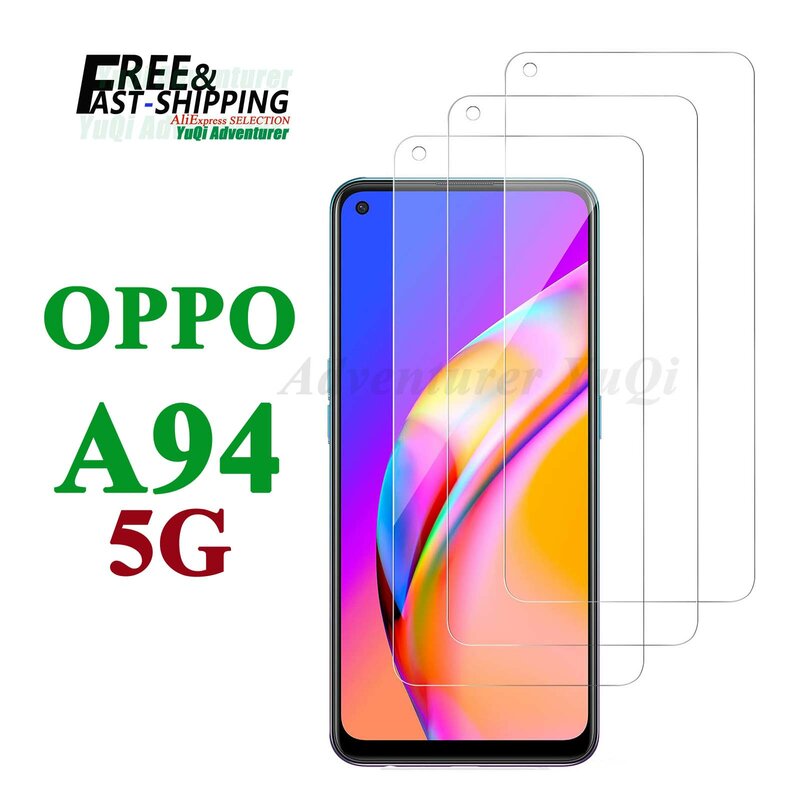 OPPO A94 5G 용 스크린 보호대, 투명 투명 스크래치 방지 케이스, 강화 유리 선택, 무료 배송, HD 9H