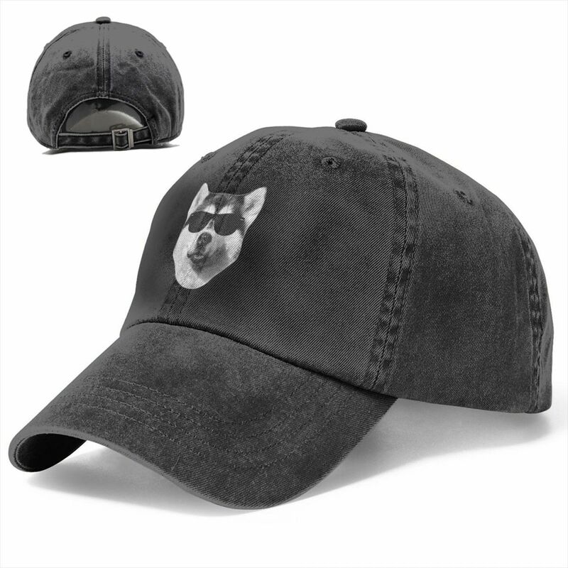 Boné de beisebol vintage Husky Cotton para homens e mulheres, adorável Dog Headwear, Engraçado Outdoor Summer Caps, legal, angustiado chapéu, legal