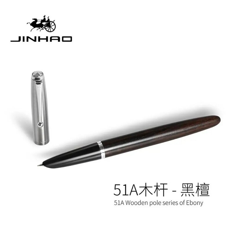 Jinhao – stylo à plume classique en bois reconditionné, 0.38mm, pointe Extra Fine, pour calligraphie, 51A, papeterie fournitures scolaires et de bureau, A6994
