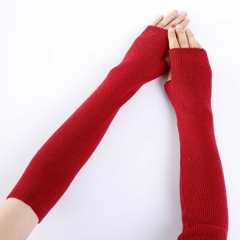 1Pair Cashmere Long Wrist Gloves New Fingerless False sleeve Elbow Mittens Arm Warmers New Fashion Ankle Wrist Sleeves Girls
