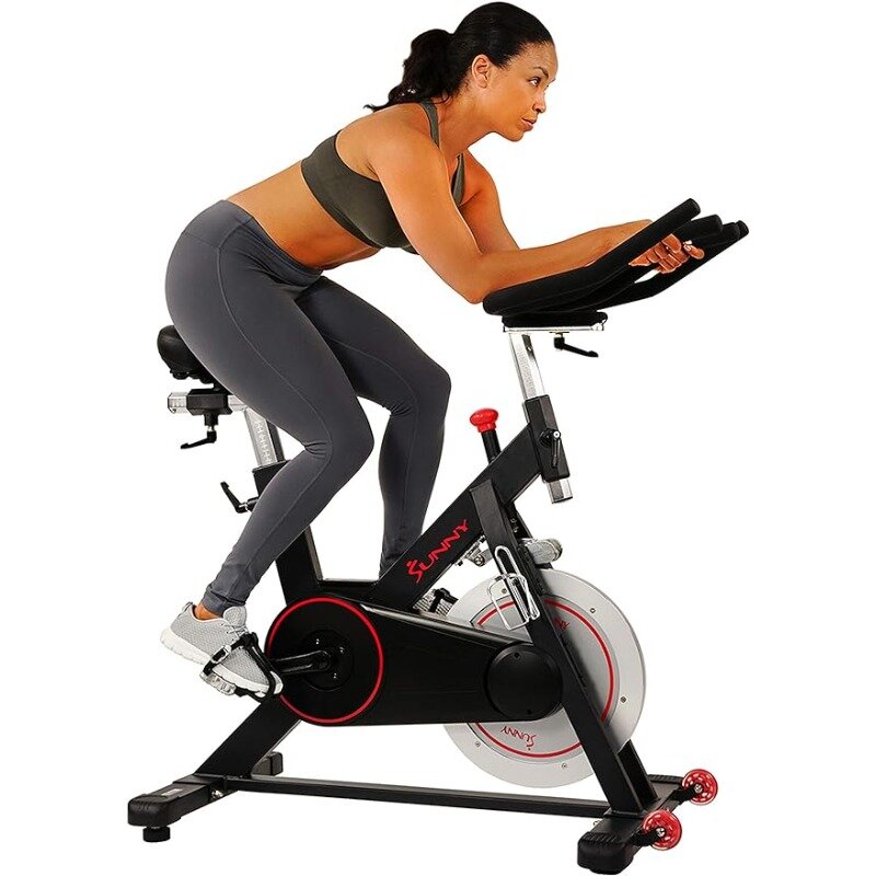Sunny Health & Fitness Premium Magnetic Belt Drive Indoor Cycling Stationary Exercise Bikes with Optional SunnyFit App Enhanced