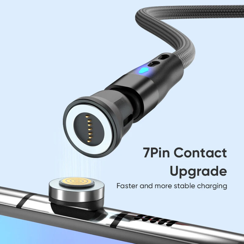 Cable magnético NNBILI de 7 pines, pieza de repuesto de imán Micro USB tipo C, adaptador de imán de carga rápida, puntas para iPhone
