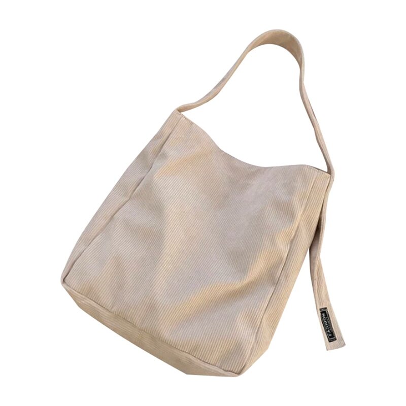 Canvas Bag Retro Corduroy Shoulder Bag Large Capacity Student Class Bag All-Match Messenger Bag