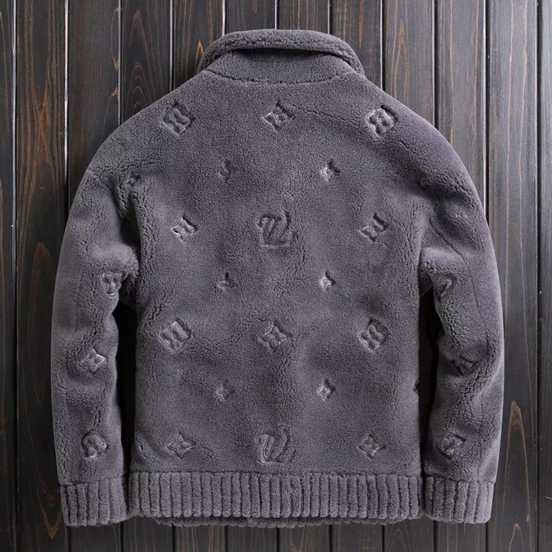 Casaco de lã de ovelha masculino, jaqueta de inverno, lã reversível, pele real, roupas masculinas de pele quente, FC, Novo, 2023