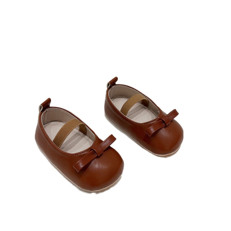 Sapato de couro pequeno para bebês, coreano Princess Vintage, sapato único versátil, antiderrapante, sola macia, criança, outono