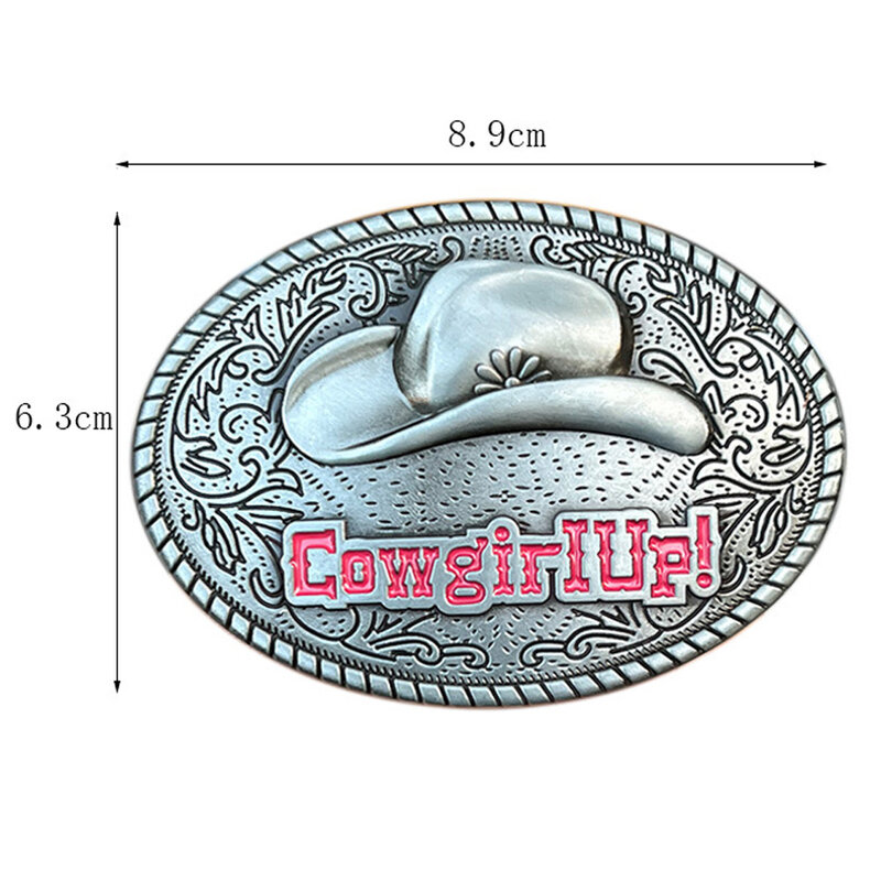 Western Cowgirl UP Belt Buckle for Women Oval Fashion Large Cornice Hat Hebillas Para Cinturon Mujer Cheapify Dropshipping