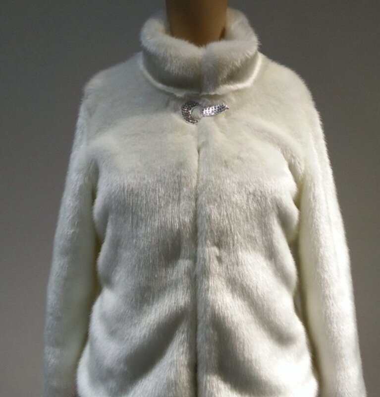 Imitação de coelho casaco curto para mulheres, Faux Rex Rabbit Fur Jacket, Novo