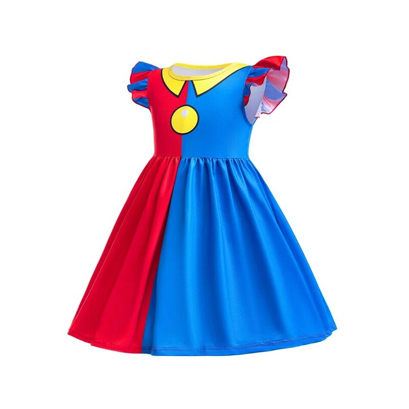 Детское платье для косплея, цифровой цирковый костюм для девочек, одежда клоуна Pomni, с 3D рисунком, для Хэллоуина, карнавала, детской тематики, для выступления на сцене