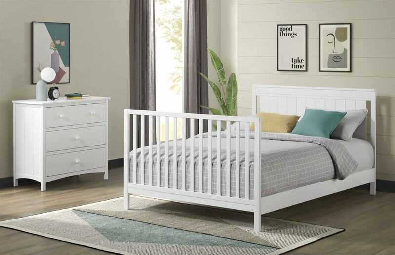 Oxford Baby Lazio 4-in-1 Convertible Baby Crib, Snow White, GreenGuard Gold Certified