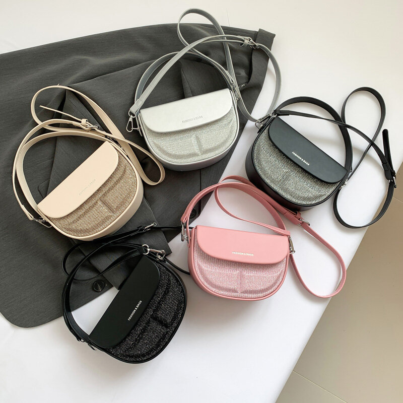 Трендовые полукруглые сумки через плечо для женщин, дизайнерская брендовая сумка на плечо, маленькие сумочки и кошелек, 2024
