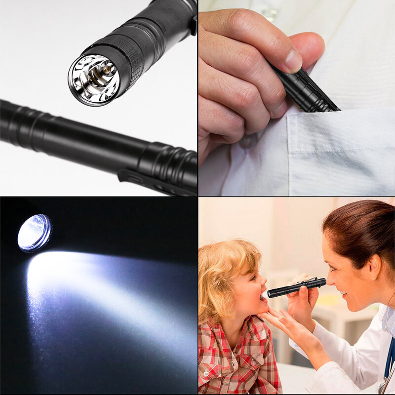 Mini lampe de poche LED portable ultra lumineuse pour dentiste, lampe de poche, stylo, lumière, haute luminosité, déterminer, torche, vérification, camping