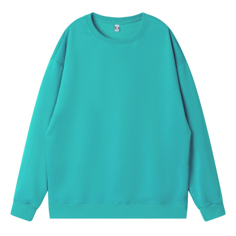 MRMT 2024 baru 260g Pullover leher bulat bahu terbuka Sweater katun imitasi baju Colo Solid untuk pria dan wanita
