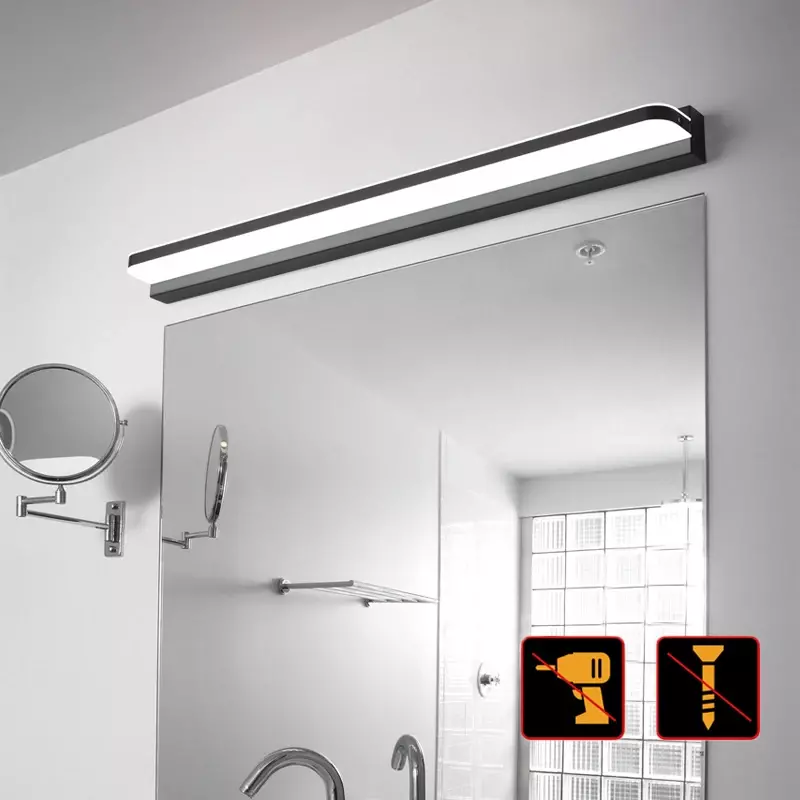 Impermeável LED Front Mirror Light, Lâmpada de parede, Banheiro, Sala de estar, Quarto, Maquiagem, 9W, 12W, AC220V