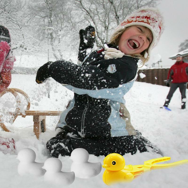 Alat pembentuk salju musim dingin, alat pembuat bola salju menyenangkan, klip bentuk bebek, aksesori Permainan Musim Dingin, mainan bermain salju untuk taman, pantai, halaman rumput