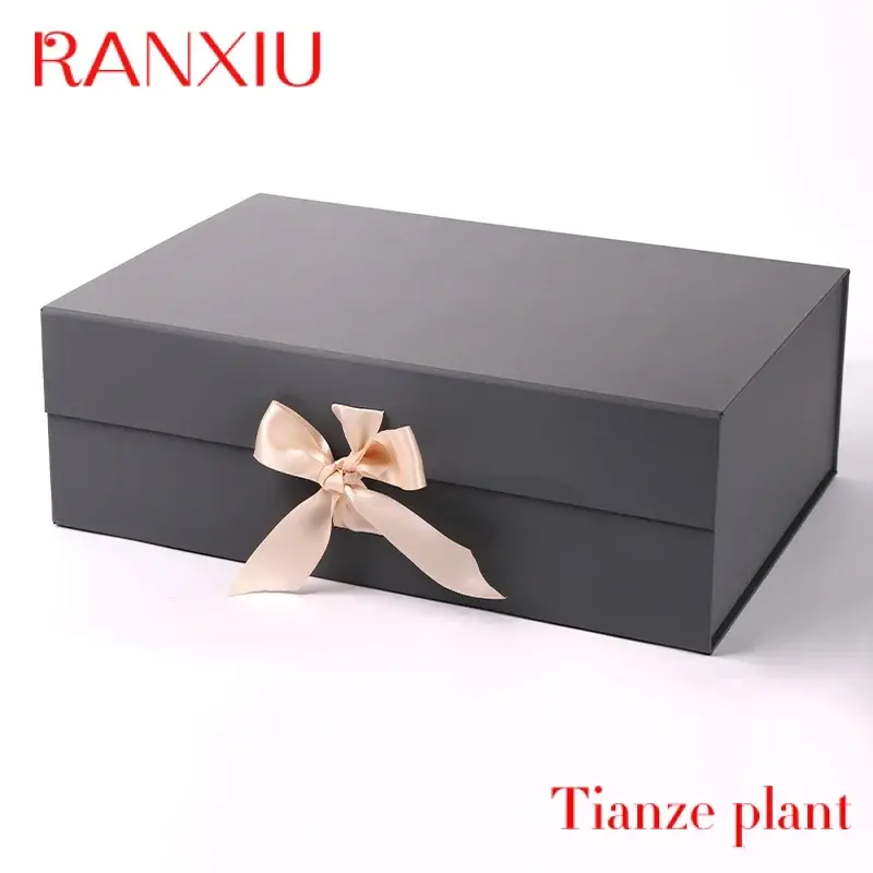 Матовая черная картонная подарочная упаковка с индивидуальным дизайном, магнитная складная коробка, Подарочная коробка для свадебного платья
