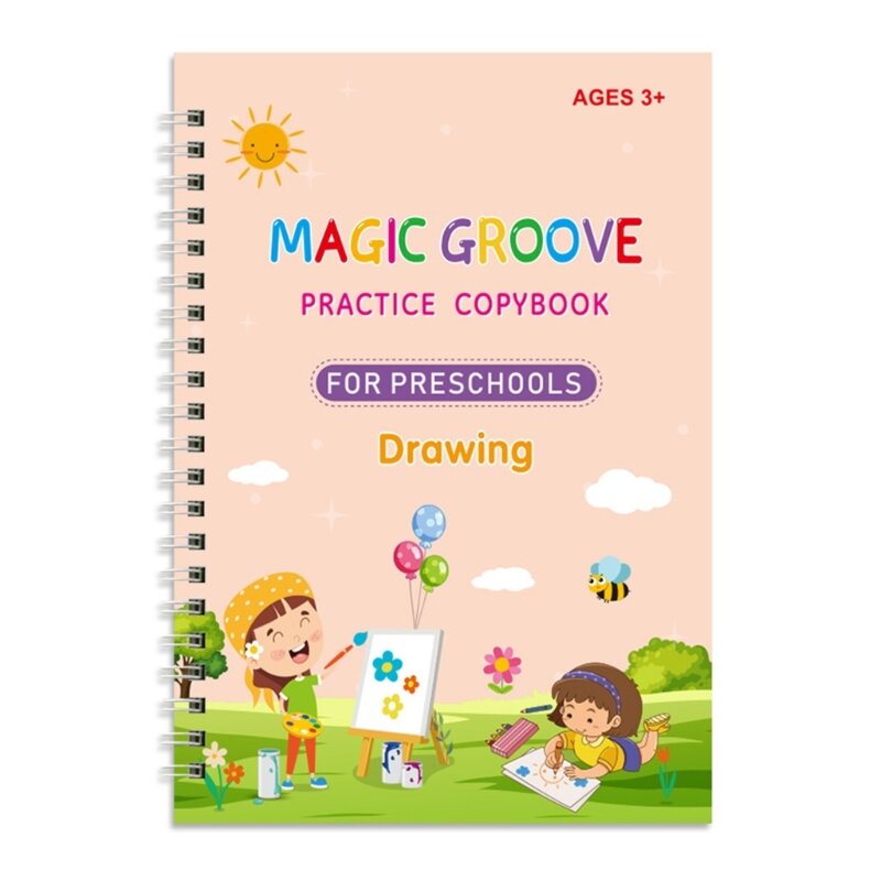 Cuaderno infantil para practicar escritura a mano, incluye cuadernos mágicos y bolígrafos J60A