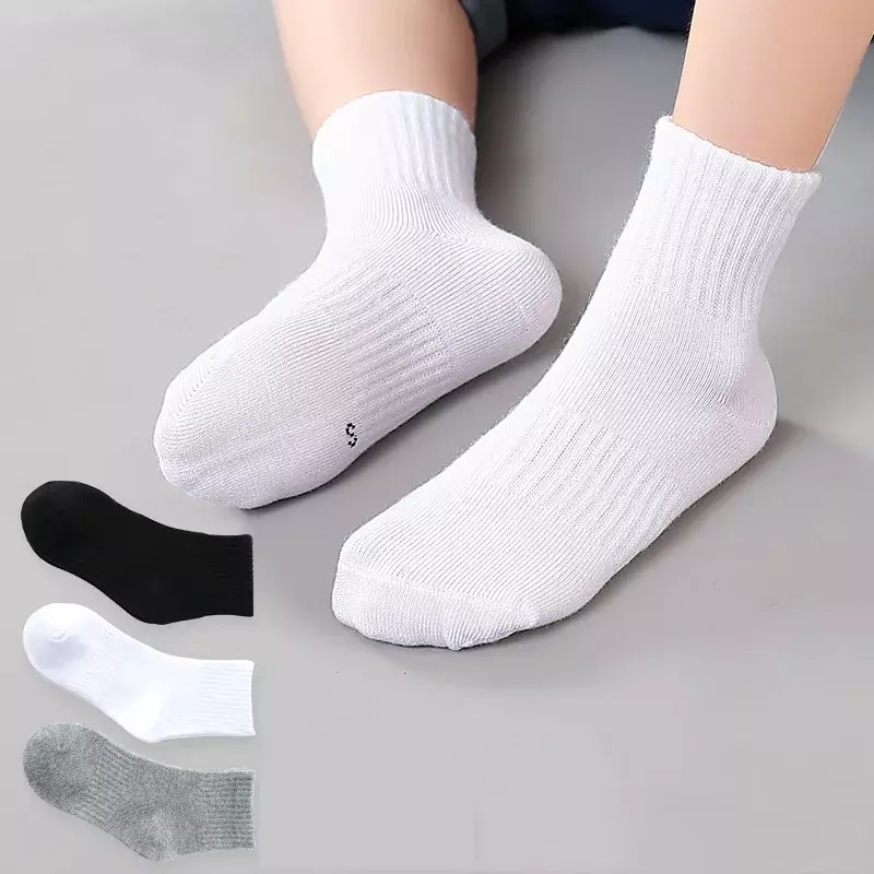 3 пары, детские носки для детей от 3 до 15 лет, весна-осень, высококачественные хлопковые носки для мальчиков и девочек, однотонные полосатые студенческие спортивные носки, детские носки, носки для подростков