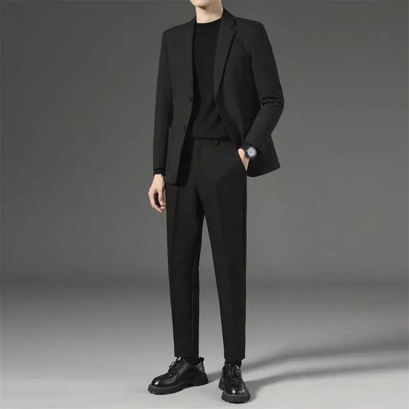 남성용 한국 스타일 슬림핏 재킷, L3027 세트