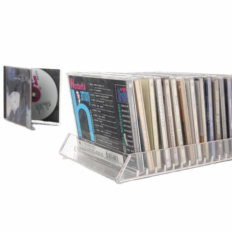 Estante de CD de caja de escritorio de cristal transparente de acrílico de estilo minimalista de moda