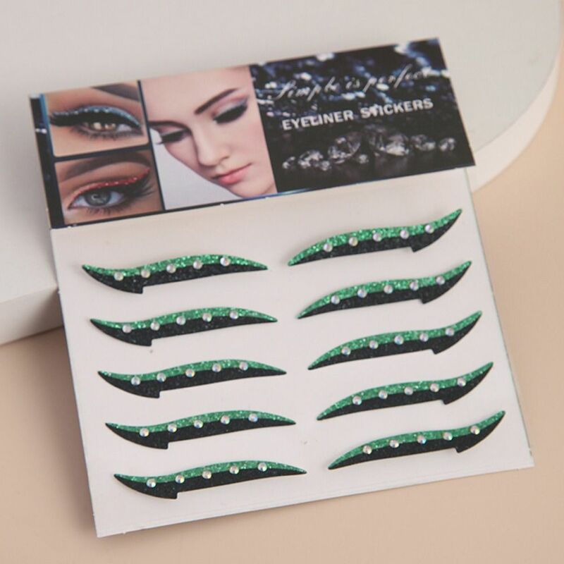 15 paia di adesivi per Eyeliner con piega di cristallo Bling adesivi per Eyeliner riutilizzabili impermeabili alla moda nuovi autoadesivi