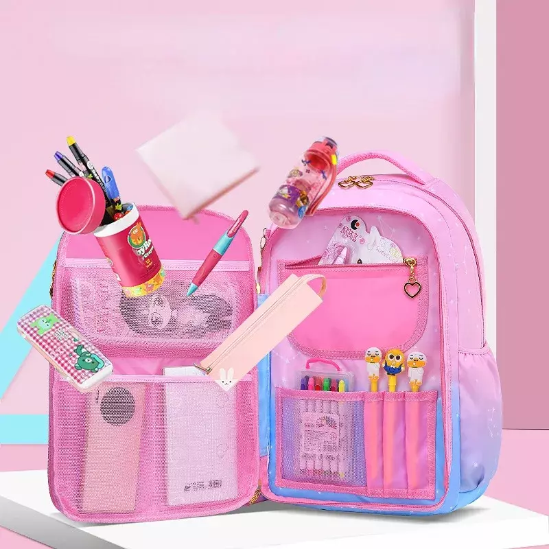 Милый школьный ранец для девочек, Детский водонепроницаемый рюкзак для студентов 6-12 лет, с дизайном дверей холодильника