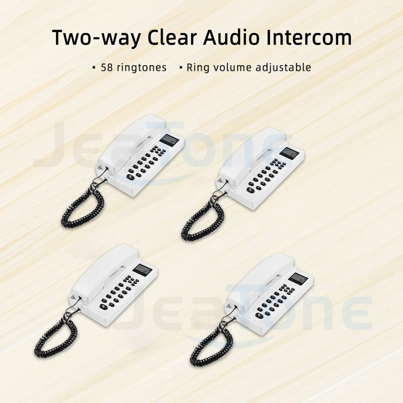 Jeatone 433MHz Wireless Audio Intercom System Two Way Telephone Expandable Handsets Interphone for Office Hotel Hospital Home