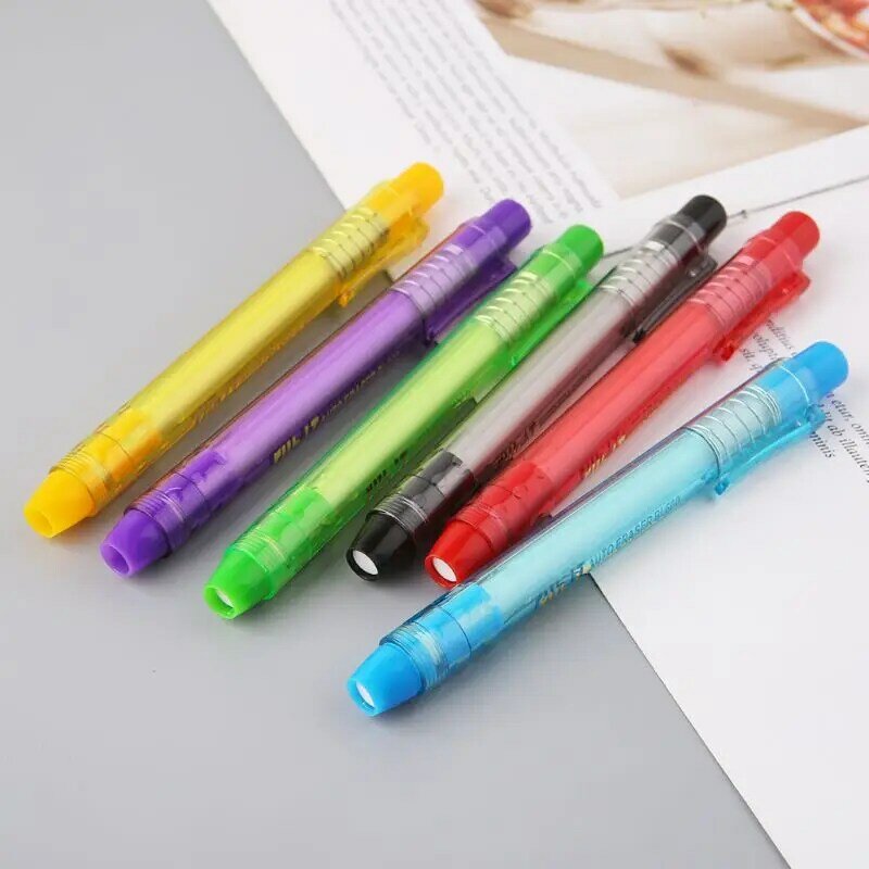 for Creative Press Type Pen Shape Eraser Writing Drawing Pencil Erase Student