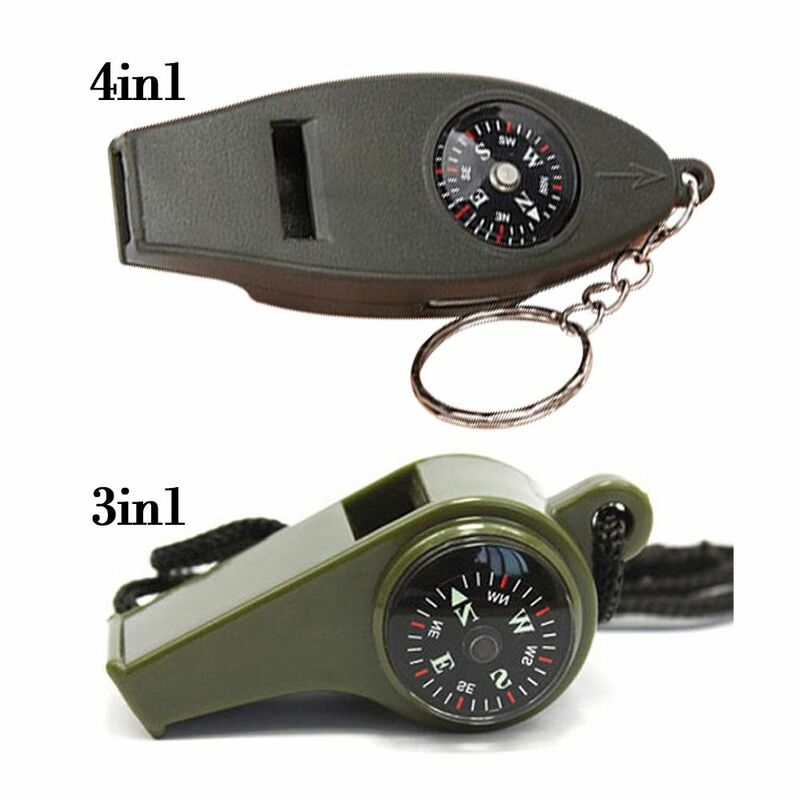 Multifunction Whistle Mini Compass, Ferramentas de Sobrevivência, Navegação Mosquetão, 3in 1, 4in 1, ao ar livre